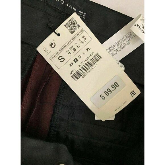 Zara Womens New Mahogany Purple Black Dress Pants Small - Picture 5 of 9
